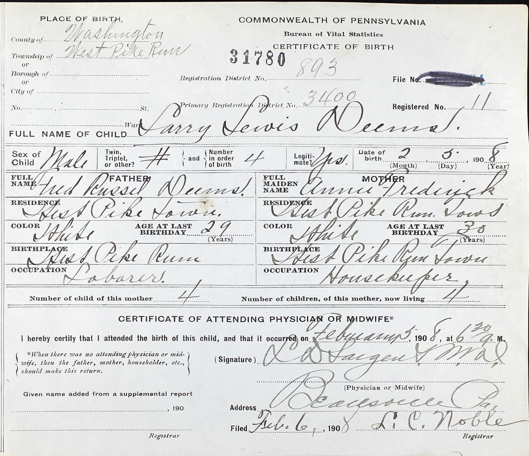 birth certificate